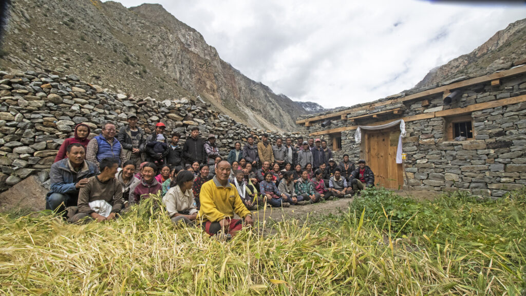 Villagers from Halji outside the newly inaugurated communal predator-proof livestock corral.